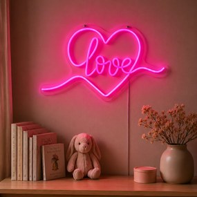 Lumină de perete neon roz incl. LED - Love