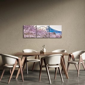 Tablou - Japonia în primăvară (cu ceas) (90x30 cm)