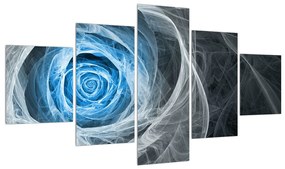 Tablou abstract cu trandafir albastru (125x70 cm), în 40 de alte dimensiuni noi