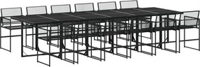 vidaXL Set mobilier de grădină, 13 piese, negru, poliratan