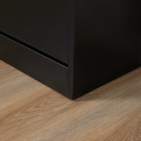 HOMCOM Dulap de Pantofi Mobilier Scară dim. 60L x 24l x 80H cm 2 Uși Batante Negru | Aosom Romania