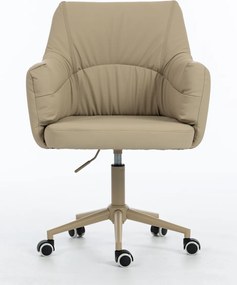 HR840K Scaun Crem Piele Ecologica Premium Soft cu Bază Crem