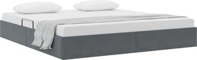 vidaXL Pat cu storage cu headboard Gri închis 160 x 200 cm Catifea