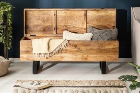 Cufar din lemn Factory Loft 115cm, mango natur