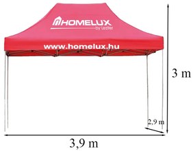 Foișor de grădină pliabil 2,9x3,9x3 m roșu