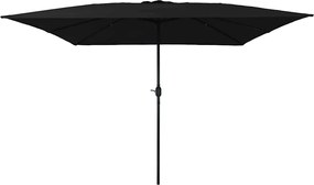 vidaXL Parasol de Grădină Negru 295 x 295 x 245 cm Poliester și oțel