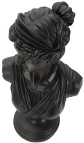 Bust decorativ negru din polirasina, 22x16x41 cm, Roman Woman Mauro Ferretti