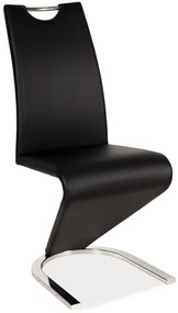 Scaun de sufragerie Hugo (piele ecologică negru). 761460