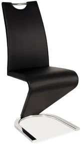 Scaun de sufragerie Hugo (piele ecologică negru). Promo -7%. 761460