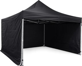 Cort pliabil 4×4 m – hexagonal din aluminiu, Negru