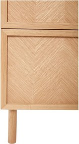 Noptieră în culoare naturală din lemn de stejar Herringbone – Hübsch