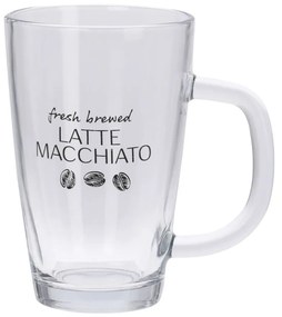 Set 2 căni, cu lingurițe, pentru latte macchiato, Excellent Houseware