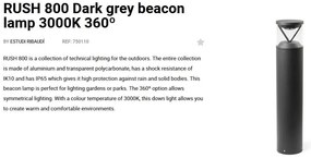 Stalp LED iluminat exterior simetric 360º IP65 RUSH 80cm 3000K