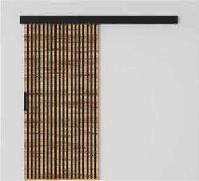 Ușă glisantă Perion – 96x1.6x205 cm – Stejar Wotan / Negru