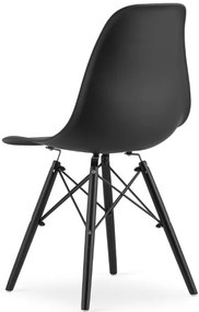 Scaune de sufragerie 4buc negre, stil scandinav Dark Classic