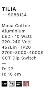 Aplica LED de perete design minimalist TILIA moca coffee