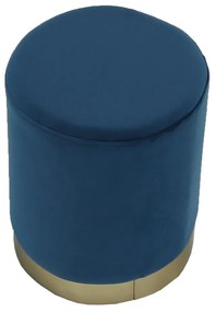 Taburet, catifea Velvet albastru/crom auriu, ALAZ