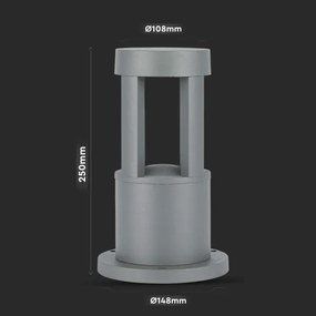 Lampă LED de exterior LED/10W/230V 25cm 6400K IP65 gri