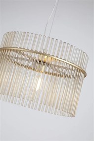 Lustra suspendata metal auriu, tije din sticla Swizzle