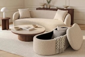 Bancheta tapitata cu spatiu de depozitare ELEMENTAL 120cm boucle champagne beige