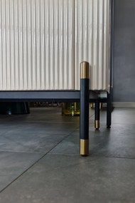 Comoda Lorena bej/marmura neagra/auriu L150 cm