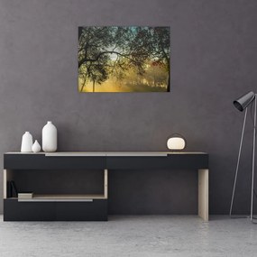 Tablou pe sticlă cu răsărit de soare (70x50 cm)