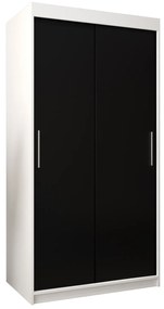 Dulap de haine 100 cm Toki (alb mat + negru mat). 1064790