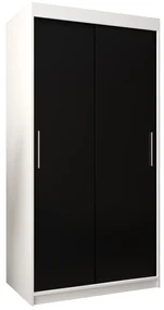 Dulap de haine 100 cm Toki (alb mat + negru mat). 1064790