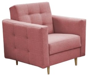 Fotoliu complet tapiţat, material textil roz învechit, AMEDIA