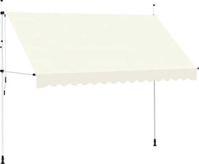 vidaXL Copertină retractabilă manual, crem, 350 cm