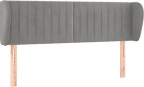 vidaXL Tăblie de pat cu aripioare gri deschis 147x23x78/88 cm catifea