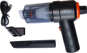 Aspirator de mana portabil Rosberg R51001PV, 6 W, 2.8 kPa, 3.7V, 0.1L, Autonomie 10 min, Negru