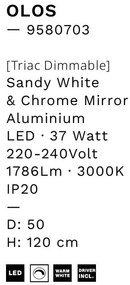 Lustra LED suspendata design modern OLOS, 50cm