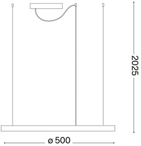 Ideal Lux - Lustră LED suspendată pe cablu ORACLE SLIM LED/29W/230V 3000K Ø 50 cm albă