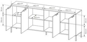 Dulap Lyran 4D (antracit + Auriu). 1071357
