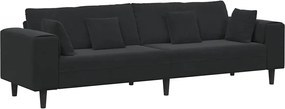 vidaXL Canapea cu pernă Negru 250 x 77 x 76 cm Catifea