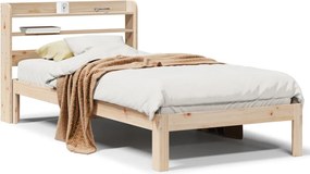 vidaXL Cadru de pat cu tăblie, 90x190 cm, lemn masiv pin