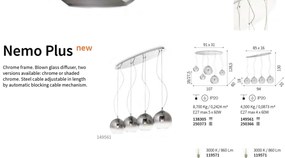 Lustra cu 5 pendule, globuri Nemo sp5