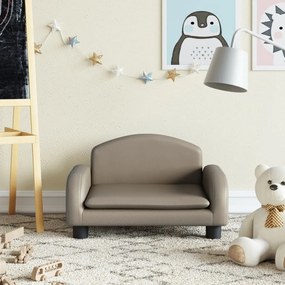 Canapea pentru copii, cappuccino, 50x40x30 cm, piele ecologica