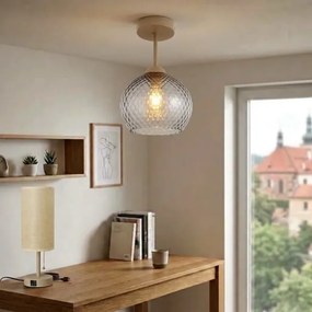 BRILAGI - LED Lustră aplicată R GLASS 1xE27/60W/230V Ø 18 cm bej/gri fumuriu