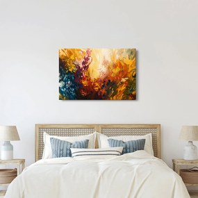 Tablou - pictură abstractă de flori (90x60 cm)