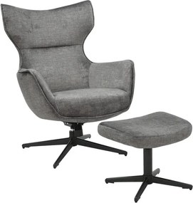 Fotoliu pivotant VOGUE catifea gri