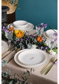 Set veselă 27 piese, porțelan, alb/auriu