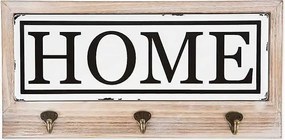 Cuier hol cu 3 agatatori din lemn Home Homs, 35 x 25 cm, maro rustik