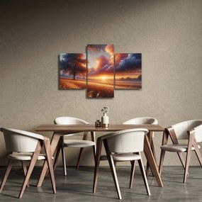 Tablou – Apus de soare pe câmp (90x60 cm)