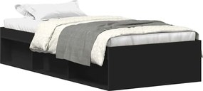 vidaXL Cadru pat, negru, 100x200 cm