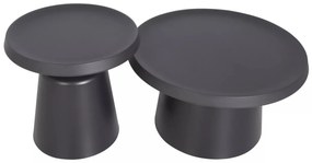 Set 2 masute de cafea Rodos negru mat ø50/ø70