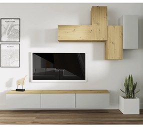 Mobilier living, gri deschis/stejar artisan, OTEN
