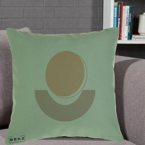 Perna Decorativa Geometric Boho Luna si Disc, 40x40 cm, Verde, Husa Detasabila, Perna Inclusa, BEKZ®