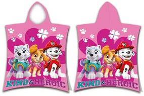 Poncho pentru copii roz din frotir Paw Patrol – Jerry Fabrics